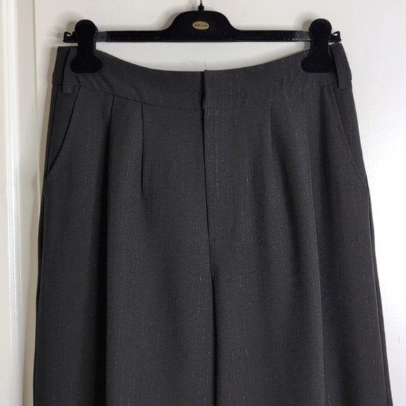 Seven For All Mankind High Waist Metallic Stripe Wide-Leg Trousers Career M - Picture 2 of 12